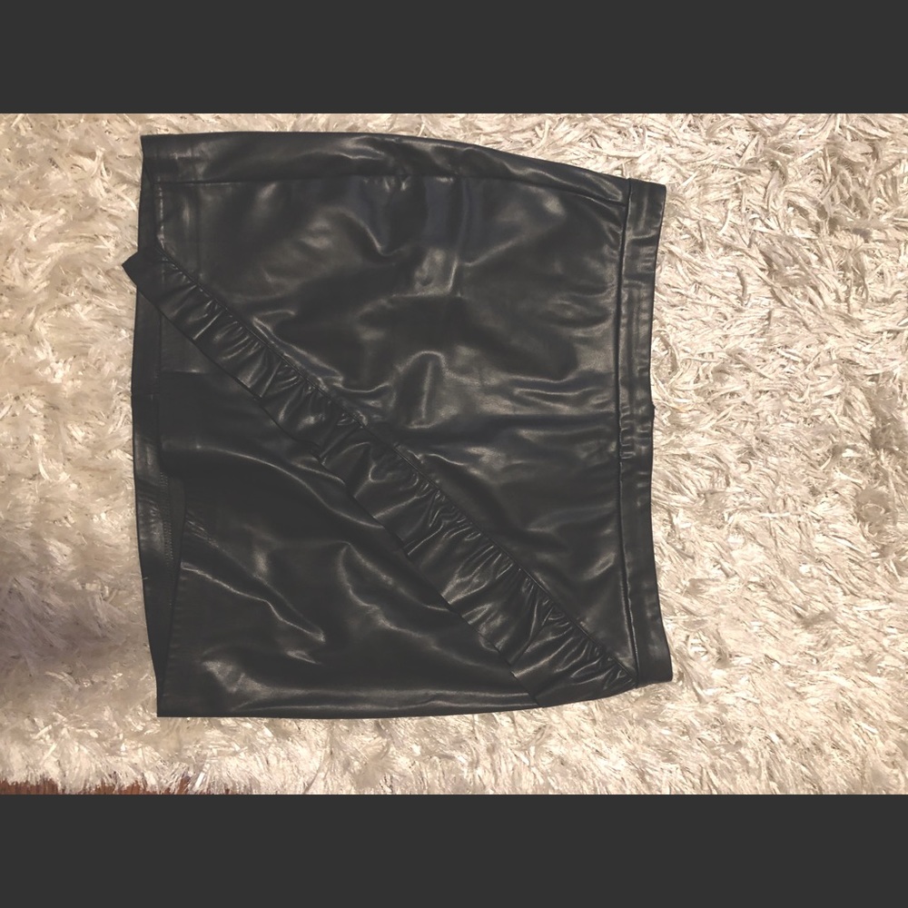 Dynamite Black Leather Skirt